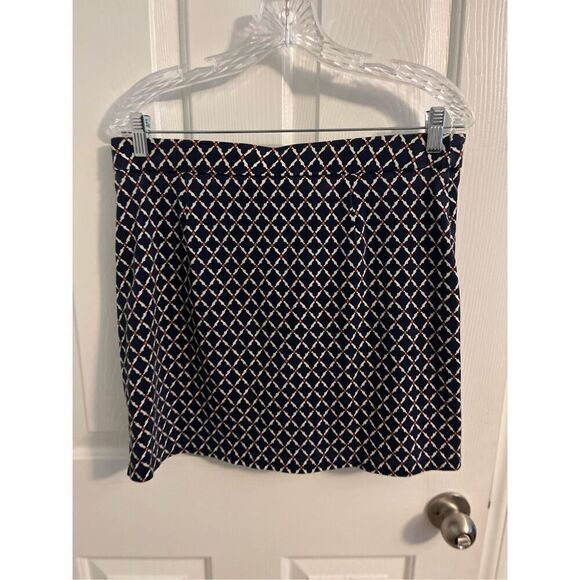 Rafaella Cute Navy & Orange Pull On Skirt. Geometric pattern. Size 6P - Picture 5 of 5